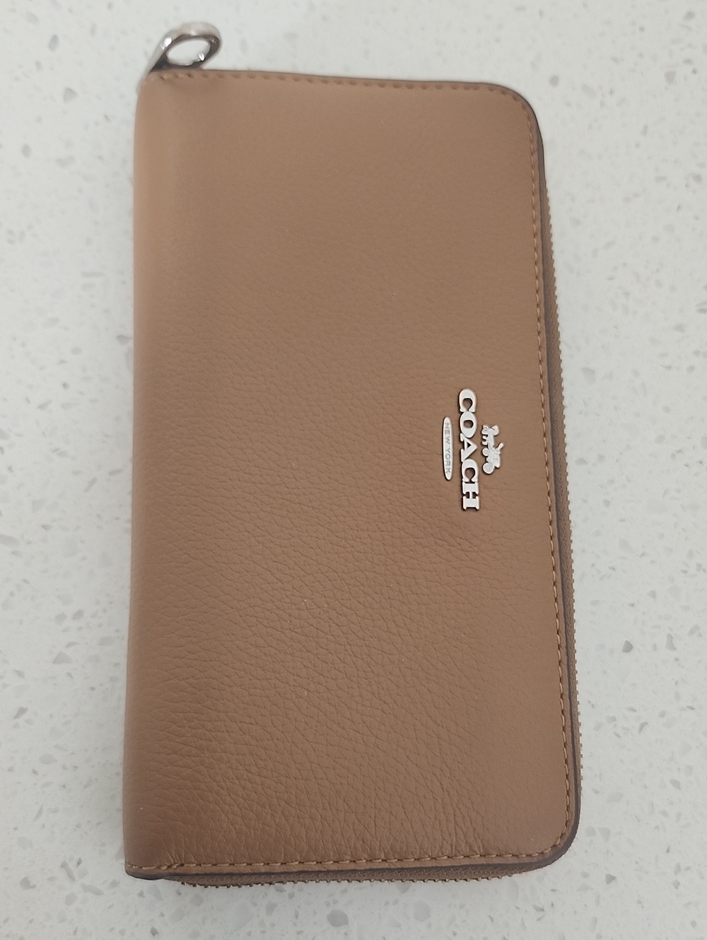 Coach Zip-Around Wallet in Tan with Silver Hardware
